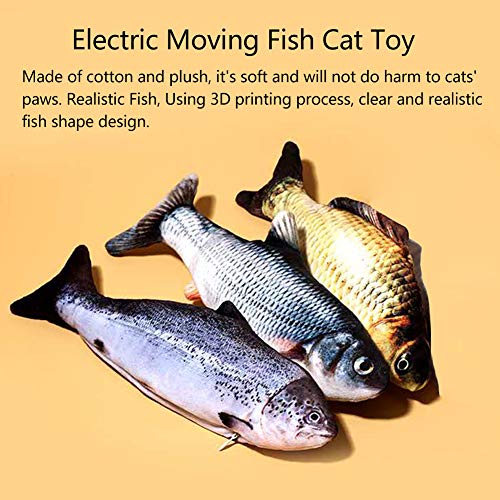 Afaneep Juguete Hierba Gatera, Juguete Gato Pez Interactivo Peluches Pescado Juguete Pez Electrico Automático para Gatos Gatito