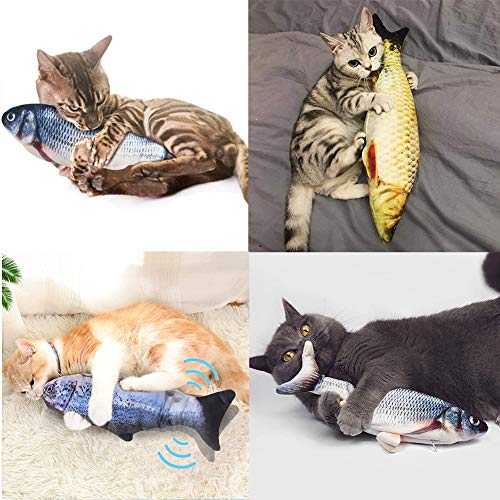 Afaneep Juguete Hierba Gatera, Juguete Gato Pez Interactivo Peluches Pescado Juguete Pez Electrico Automático para Gatos Gatito