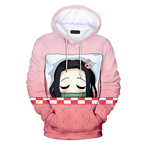 Ailin Online Demon Slayer Anime Personajes Imprimir Sudadera con Capucha Sudadera Jerséis para Hombres Mujeres Adultos Halloween