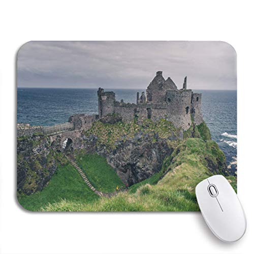 AIMILUX Alfombrilla Raton Alfombrilla Gaming Alfombrilla,Dunluce Castillo Medieval Mar Costa Irlanda Antrim Norte Arquitectura,Base de Goma Antideslizante para Laptop con computadora y PC