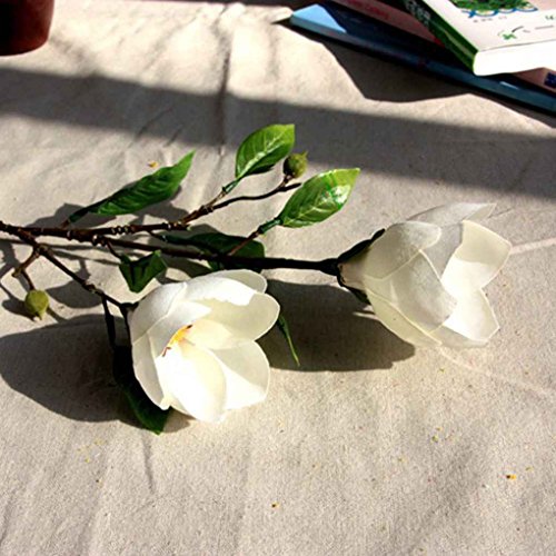 Aiming Artificial Magnolia Wedding Flower Silk Artificial Flowers Real-como decoración casera Blanco