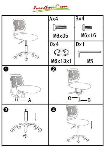 Aingoo Silla de Escritorio para niños Silla para niños Silla giratoria para niños Silla giratoria para niños Silla ergonómica Ajustable en Altura para niñas Niños Youth Resilient 100KG Azul