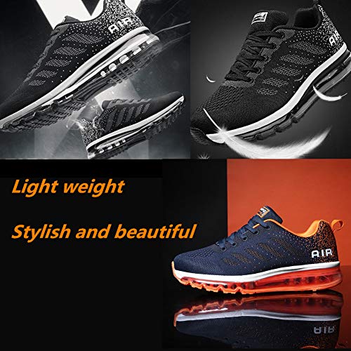 Air Zapatillas de Running para Hombre Mujer Zapatos para Correr y Asfalto Aire Libre y Deportes Calzado Unisexo Blue Orange 42