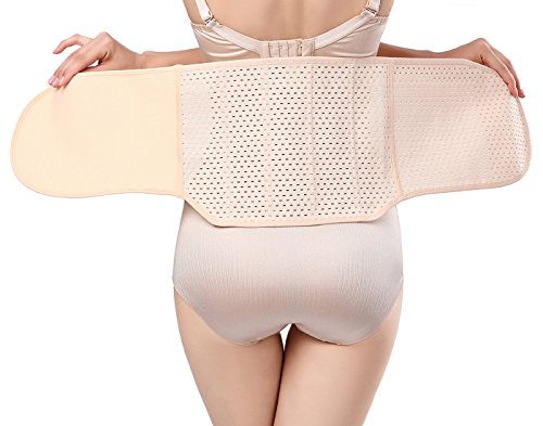 Aivtalk - Faja Abdominal de Posparto Cinturón Postparto Mujer Cinturón para Adelgazar Reducir el Dolor para Recuperar la Forma Transpirable y Ajustable - Beige