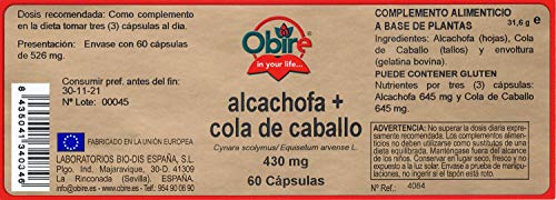 Alcachofa + Cola de caballo 430 mg. 60 capsulas (Pack 2 unid.)