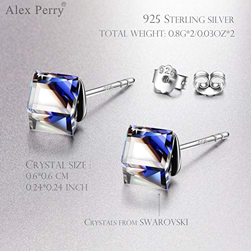 Alex Perry Pendientes Regalos para mujeres, madres, niñas, amigos, sus aretes azules, joyas, regalos de aniversario de cumpleaños personalizados para el día de San Valentín de la madre con paquete