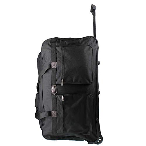 Alexander Bolsa de Viaje Deportes Extra Maleta Trolley Grande Mochila 2 Ruedas con Asa Doble Tamño S/M/L 58x28x33 cm Capacidad de 54L (Negro, S) ST03-Negro