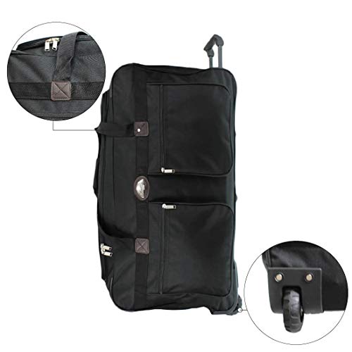 Alexander Bolsa de Viaje Deportes Extra Maleta Trolley Grande Mochila 2 Ruedas con Asa Doble Tamño S/M/L 58x28x33 cm Capacidad de 54L (Negro, S) ST03-Negro