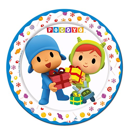 ALMACENESADAN 1104, Pack Desechables Fiestas y cumpleaños Pocoyo y Nina, Compuesto por 8 Vasos, 8 Platos 18 cm y 8 Platos 23 cm