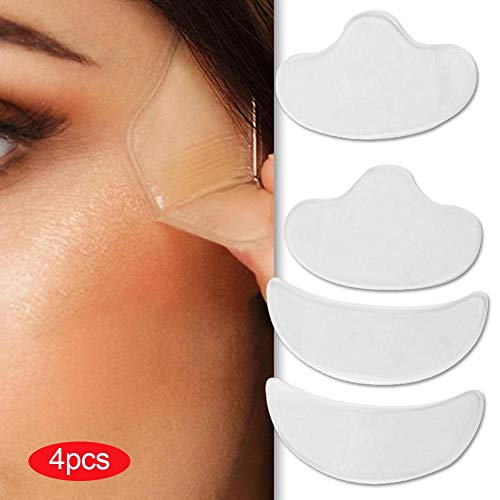 Almohadilla Para La Frente, 4pcs Arrugas Adhesivas Para El Lifting Facial De Silicona Que Comprimen Los Parches Para La Cara Frontal, Para La Frente y Las Cejas, Prevención De Arrugas Y Frente