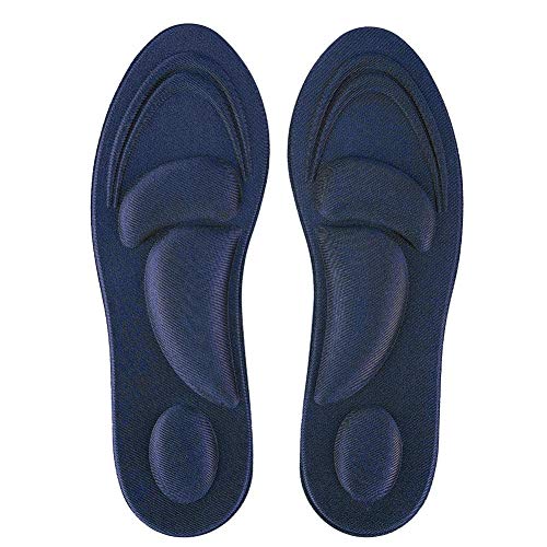 Alomejor Plantillas de pies Planos Memoria Espuma Zapatillas Deportivas para Juegos de Pelota de Escalada Camping Correr(for Men -Dark Blue)