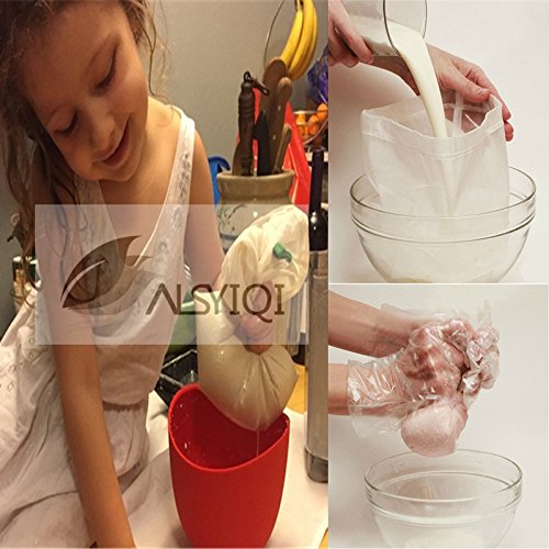 alsyiqi tuerca leche bolsa reutilizable de almendro en leche bolsa de malla fina y multiusos colador de alimentos 10 pcs, nailon, Blanco, 80 Mesh