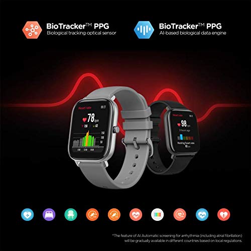 Amazfit GTS Smartwatch Fitness tracker con multitud de perfiles de actividad físcia y con GPS embebido, resistencia al agua 5 ATM (Azul)