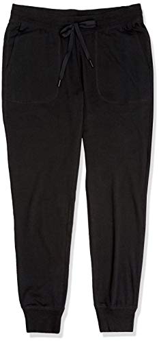 Amazon Essentials - Pantalón de mujer de algodón terry para correr, Negro, US M (EU M - L)