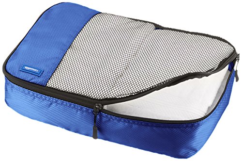 AmazonBasics - Bolsas de equipaje medianas (4 unidades), Azul