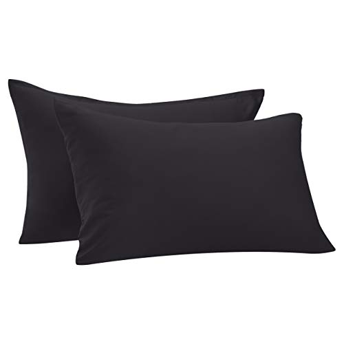 AmazonBasics - Funda de almohada de satén - 40 x 80 cm x 2, Antracita