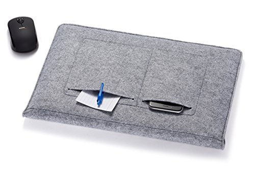 AmazonBasics - Funda de fieltro para portátil de 15,4 pulgadas, color gris claro