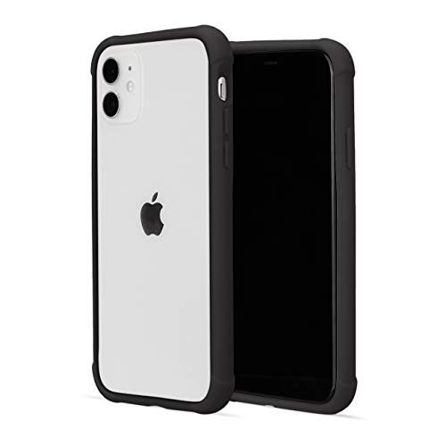 AmazonBasics - Funda protectora para iPhone 11, TPU+PC (negro), antiarañazos