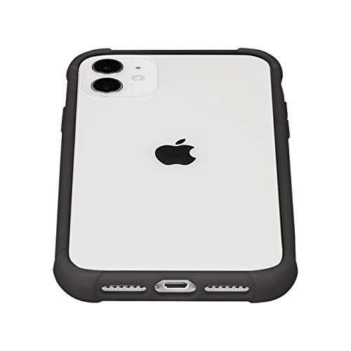 AmazonBasics - Funda protectora para iPhone 11, TPU+PC (negro), antiarañazos