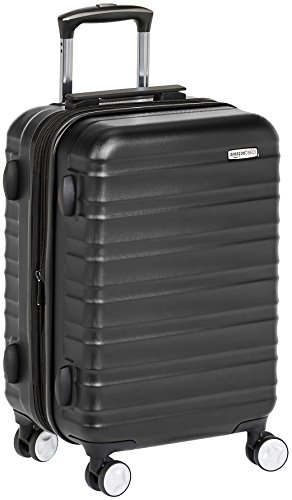 AmazonBasics - Maleta de mano rígida de alta calidad, con ruedas y cerradura TSA incorporada, 55 cm, Negro