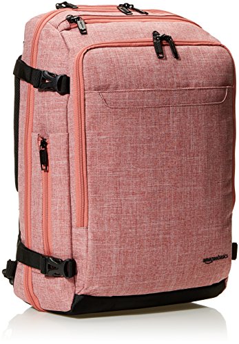 AmazonBasics - Mochila compacta de viaje, Rojo, para viajes de fin de semana