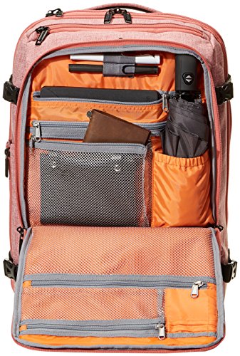 AmazonBasics - Mochila compacta de viaje, Rojo, para viajes de fin de semana