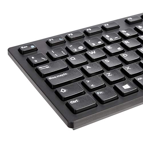 AmazonBasics - Teclado con cable, negro mate, diseño QWERTY español