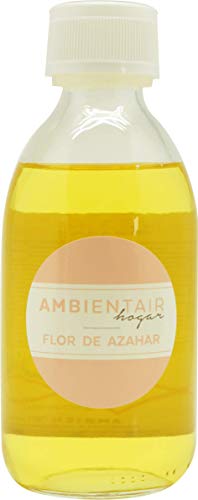 Ambientair. Recambio para ambientador 250ml. Azahar. Recambio para difusor de Varillas. Líquido para Rellenar tu ambientador Mikado de palitos. Sin Alcohol.