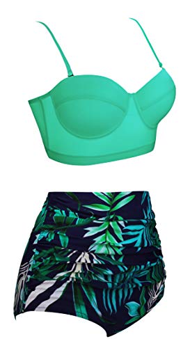 Angerella Vintage con Alambre Talle Alto Bikini Set para Adolescente,4X-Large