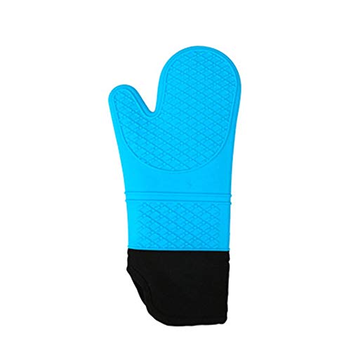 Anmy Guantes De Cocina Un Conjunto De Calor De Silicona Guantes Aislantes Horno De La Cocina Mitt 450 ° F con El Fin De Amortiguar El Bicarbonato De Cacerola De La Parrilla De Cocción (Color : Blue)