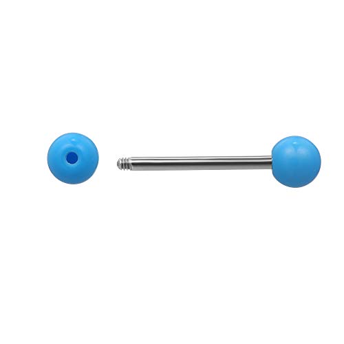 Anself Pendiente de Anillo de la lengüeta Cuerpo de acero inoxidable Lengua Piercing Barbell Stud