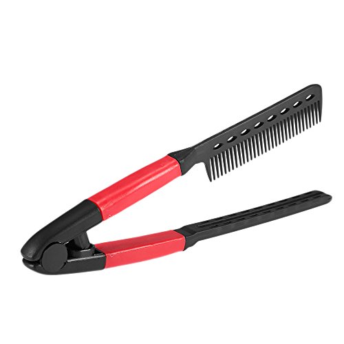 Anself Plancha para Pelo Peine Tipo V Plegable Peluquería Herramientas Negro