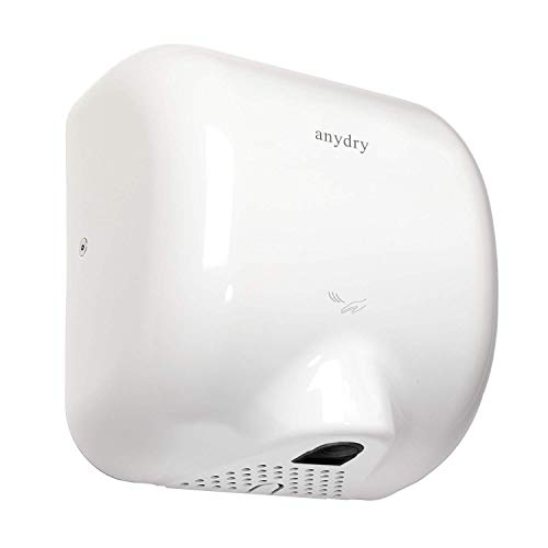 anydry AD2800 Secador de Manos automático de Alta Velocidad, Caja de Acero Inoxidable, secador de Manos eléctrico de Servicio Pesado, 1450W, 220V (Blanco)