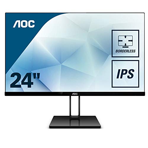 AOC 24V2Q – Monitor de 24” Full HD (IPS, Resolución 1920 x 1080, Freesync Flickerfree, Lowblue Light, HDMI, Displayport), Negro