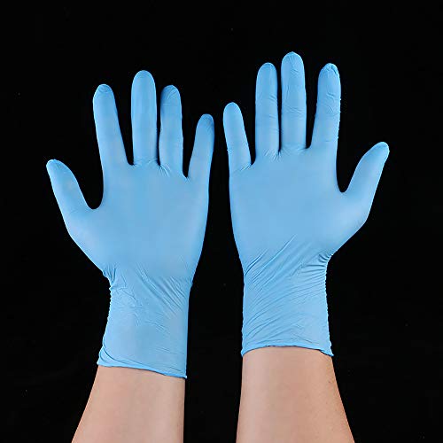 aoory 100Pcs Guantes Desechables Contaminante Aislado Guantes Impermeables en Caja Azul Talla M