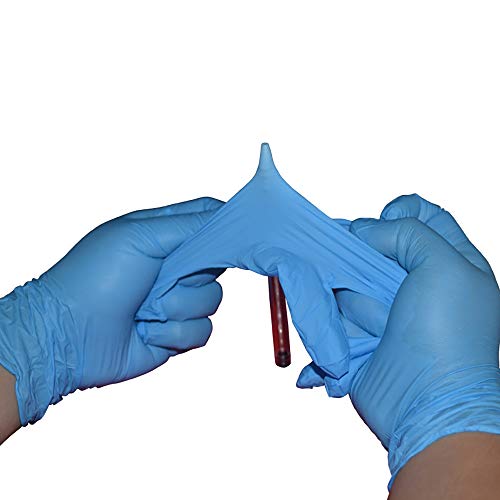 aoory 100Pcs Guantes Desechables Contaminante Aislado Guantes Impermeables en Caja Azul Talla M