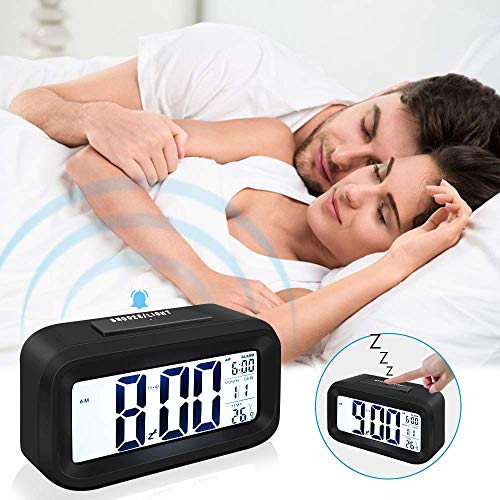 Arespark Despertador Digital, LED Reloj Alarma Electrónico con Luz de Noche, Pantalla LED de 5.3 Pulgadas con Hora, Fecha, Temperatura, Función Snooze 【Versión Avanzada】