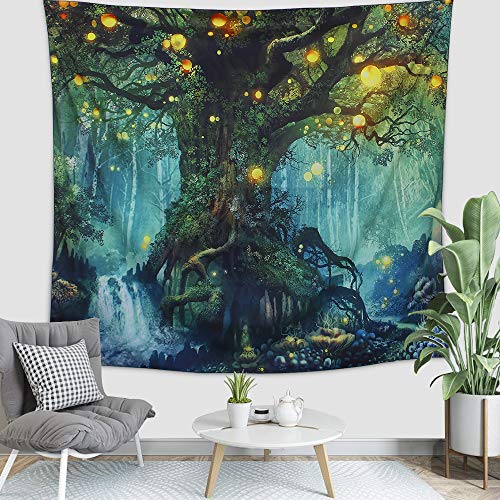 Arfbear Tapiz para pared, "Árbol de la vida" Tapiz Colgar en la Pared, Decoración perfecta para Dormitorio (51.2"×59.1")