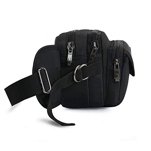 Ariineer Plus Talla Impermeable Riñoneras Hombre Mujer Grandes Riñoneras de Marcha Running de Acampada y Marcha Bolsos de Gimnasio Bolsos Bandolera para Hombre Mujer (Negro)