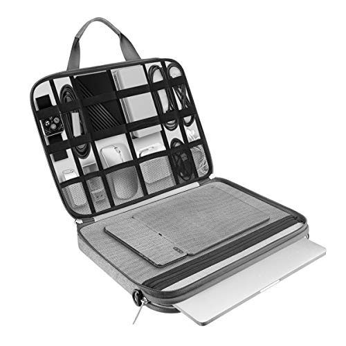 Arvok Funda para portátil de Estuche para Accesorios con Correa y asa, maletín para Ordenador portátil Maletín para Acer/ASUS/DELL/Lenovo/HP (15.6-Pulgadas, Gris)