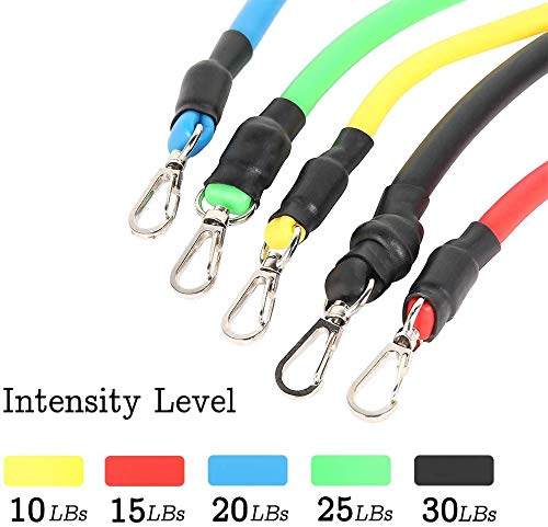 ASEDRF Las Bandas de Resistencia Bandas Conjunto elástico Fit Simplificar Resistencia de Bucle Ejercicio con 5 Aptitud Tubos adecuados para el Yoga Inicio Ejercicio de Entrenamiento