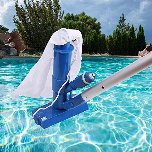 Aspirador de piscina portátil, Aspirador de estanque de spa Mini Aspirador con cepillo, Limpiador subacuático con cepillo, Poste de 4 secciones de bolsa de 48", para piscinas elevadas, spas