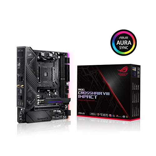 ASUS ROG Crosshair VIII Impact - Placa base Gaming mini-DTX AMD AM4 X570 con tarjeta SO-DIMM.2 (dos M.2), Wi-Fi 6, PCIe 4.0, sonido SupremeFX, iluminación Aura Sync RGB, SATA 6 Gb/s y USB 3.2 Gen. 2