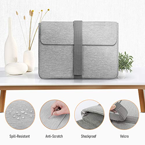 AtailorBird Funda para PC Portátil 15.6 Pulgadas Bolsa de Ordenador Resistente e Impermeable Protectora para Laptop Multifuncional para MacBook Air,MacBook Pro - Gris