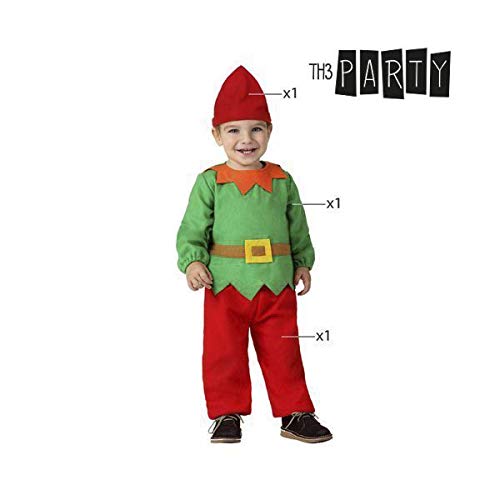 Atosa-32204 Atosa-32204-Disfraz Duende niño bebé-Talla Navidad, Color Verde, 0 a 6 Meses (32204)