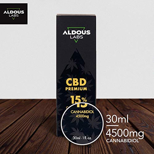 Auténtico CBD Oil 15% | Aceite de Cáñamo Bio enriquecido con 15% CBD | 30ml - 1200 gotas Aceite CBD Premium | Ayuda a reducir estrés, ansiedad y dolor | Hemp Oil con 4500mg de Cannabidiol | 0% THC