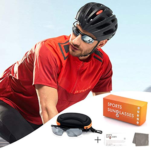 Avoalre Gafas de Sol Deportivas Polarizadas Hombre de Metal Al-MG y TR90 Super Light UV400 con Certificación CE para Ciclismo MTB Running Coche Moto Montaña - Plata