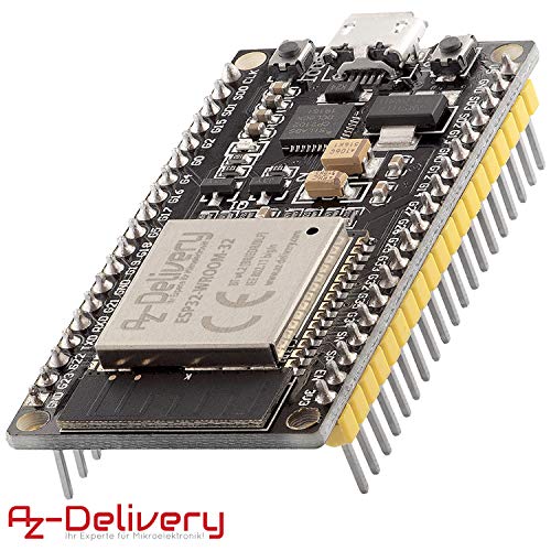 AZDelivery ESP32 ESP-WROOM-32 NodeMCU Modulo Wifi + Bluetooth Dev Kit C Placa de Desarrollo 2.4 GHz Dual Core con Chip CP2102 (modelo sucesor del ESP8266) con E-Book incluido!