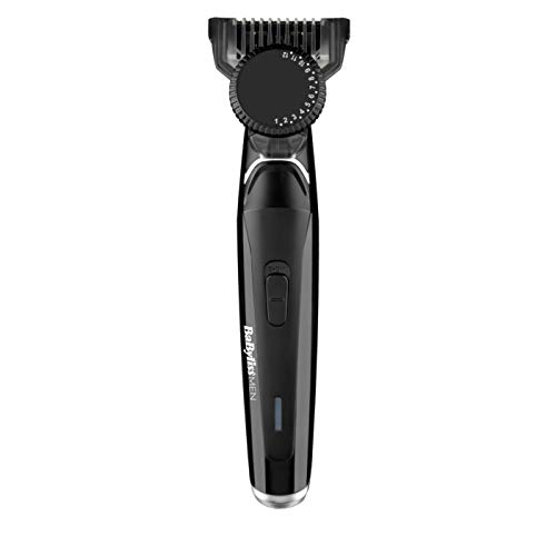 BaByliss T881E Barbero eléctrico, recortadora de barba masculino, uso con/sin cable, 23 longitudes de 0.5 a 12 mm, 60 minutos de autonomía, neceser incluida, color negro