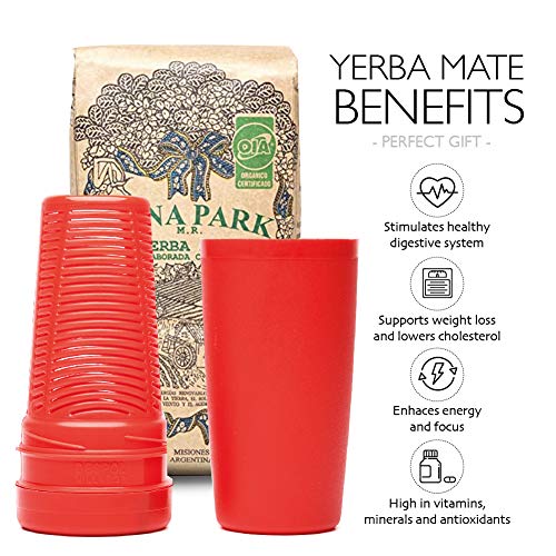 BALIBETOV Despolvillador para Yerba Mate I Accesorio para Calabaza Mate I Yerbera Separa polvillo de la Yerba I Reduce Acidez (Rojo)